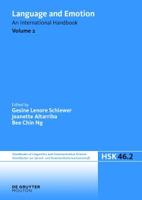 Cover image: Language and Emotion. Volume 2 1st edition 9783110670783