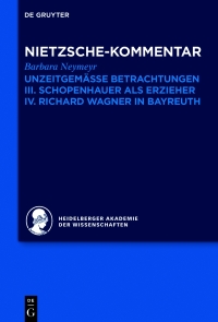 Titelbild: Kommentar zu Nietzsches "Unzeitgemässen Betrachtungen" 1st edition 9783110677898