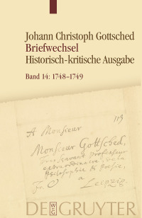 Titelbild: November 1748 – September 1749 1st edition 9783110678901