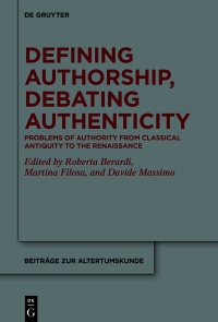 Cover image: Defining Authorship, Debating Authenticity 1st edition 9783110684551