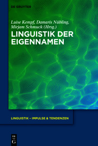 Cover image: Linguistik der Eigennamen 1st edition 9783110685831