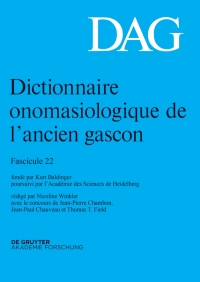 Cover image: Dictionnaire onomasiologique de l’ancien gascon (DAG). Fascicule 22 1st edition 9783110693560