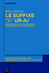 Imagen de portada: Le suffixe */-'ur-a/ 1st edition 9783110693942