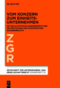 صورة الغلاف: Vom Konzern zum Einheitsunternehmen 1st edition 9783110698015