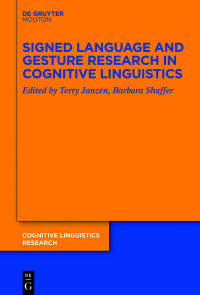 Cover image: Signed Language and Gesture Research in Cognitive Linguistics 1st edition 9783110703672