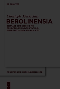 Imagen de portada: Berolinensia 1st edition 9783110714593