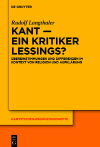 Cover image: Kant – ein Kritiker Lessings? 1st edition 9783110716139