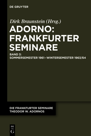 Cover image: Sommersemester 1961 – Wintersemester 1963/64 1st edition 9783110707342