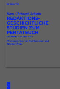 Omslagafbeelding: Redaktionsgeschichtliche Studien zum Pentateuch 1st edition 9783110724394