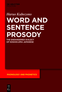 Cover image: Word and Sentence Prosody 1st edition 9783110735055