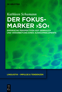 Imagen de portada: Der Fokusmarker 'so' 1st edition 9783110736465
