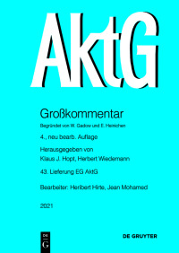 Cover image: EGAktG; § 162; Art 103m EGInsO 4th edition 9783110737240
