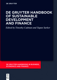 Cover image: De Gruyter Handbook of Sustainable Development and Finance 1st edition 9783110738292