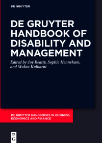 Cover image: De Gruyter Handbook of Disability and Management 1st edition 9783110743524