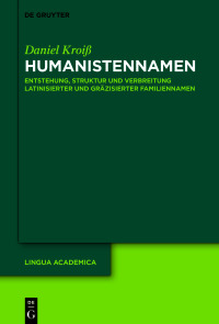 Cover image: Humanistennamen 1st edition 9783110744347