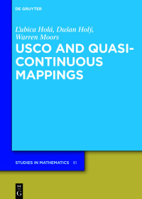 Imagen de portada: USCO and Quasicontinuous Mappings 1st edition 9783110750157