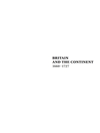 Cover image: Britain and the Continent 1660‒1727 1st edition 9783110729610