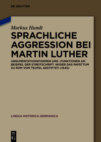 Cover image: Sprachliche Aggression bei Martin Luther 1st edition 9783110753271