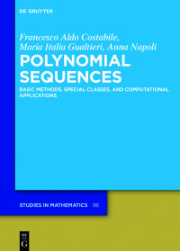 Imagen de portada: Polynomial Sequences 1st edition 9783110757231