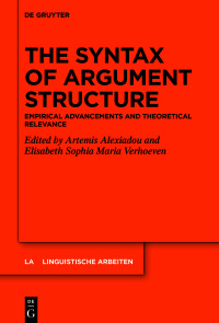 Titelbild: The Syntax of Argument Structure 1st edition 9783110757156