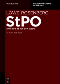 Cover image: §§ 464-500; EGStPO 27th edition 9783110762662