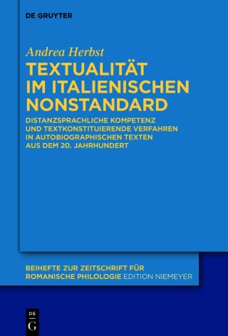 Cover image: Textualität im italienischen Nonstandard 1st edition 9783110765762