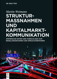 Omslagafbeelding: Strukturmaßnahmen und Kapitalmarktkommunikation 1st edition 9783110768046