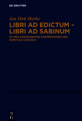 Cover image: Libri ad edictum – libri ad Sabinum 1st edition 9783110773378