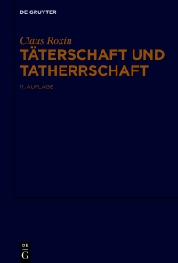 Cover image: Täterschaft und Tatherrschaft 11th edition 9783110781625