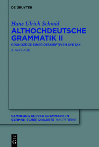Imagen de portada: Althochdeutsche Grammatik II 2nd edition 9783110782295