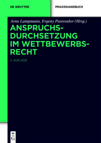 Cover image: Anspruchsdurchsetzung im Wettbewerbsrecht 2nd edition 9783110783322