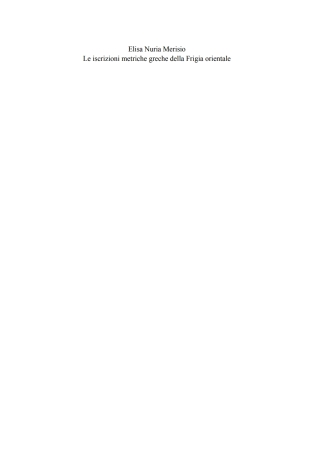 Cover image: Le iscrizioni metriche greche della Frigia orientale 1st edition 9783110795400