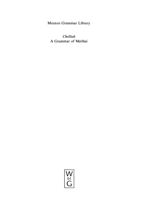 Cover image: A Grammar of Meithei 1st edition 9783110143218