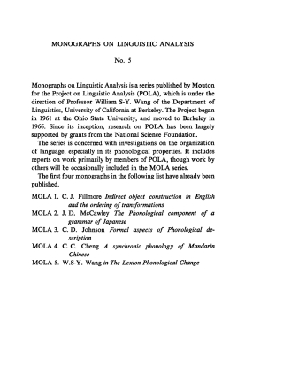 Cover image: The Lexicon in Phonological Change 1st edition 9789027978141