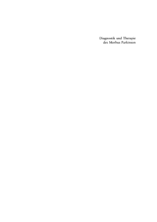 Cover image: Diagnostik und Therapie des Morbus Parkinson 2nd edition 9783110156683