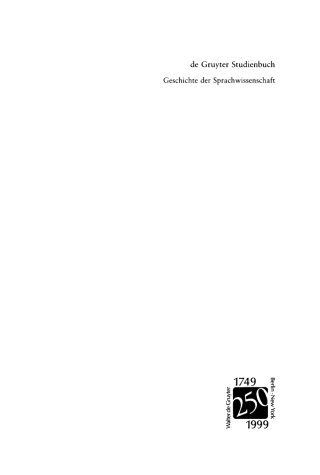 Cover image: Geschichte der Sprachwissenschaft in Deutschland 1st edition 9783110157895