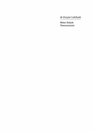 Cover image: Tensoranalysis 1st edition 9783110147414