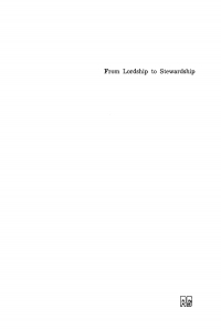 صورة الغلاف: From Lordship to Stewardship 1st edition 9789027979674