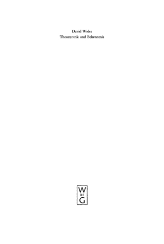 Cover image: Theozentrik und Bekenntnis 1st edition 9783110155549