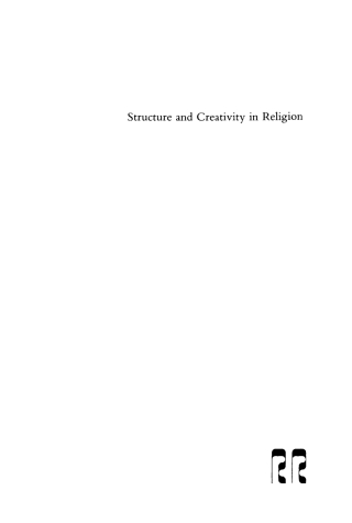 Imagen de portada: Structure and Creativity in Religion 1st edition 9789027975942