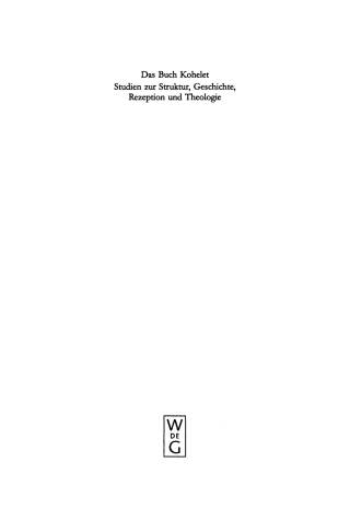 Imagen de portada: Das Buch Kohelet 1st edition 9783110157574