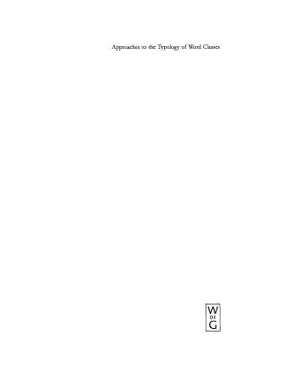 Cover image: Approaches to the Typology of Word Classes 1st edition 9783110161021