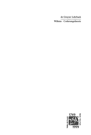 صورة الغلاف: Codierungstheorie 1st edition 9783110158748