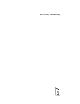 Imagen de portada: Productivity and Creativity 1st edition 9783110162172
