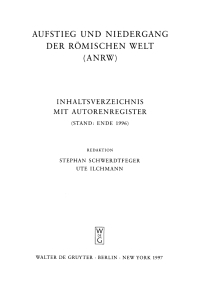 Cover image: Inhaltsverzeichnis mit Autorenregister 1st edition 9783110155747