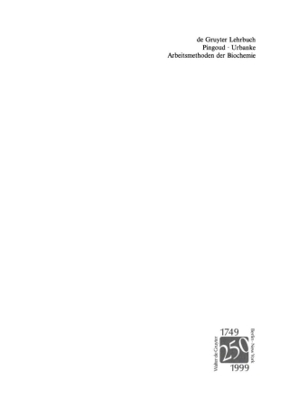 Cover image: Arbeitsmethoden der Biochemie 1st edition 9783110146967