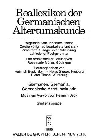 Imagen de portada: [Die Germanen] 1st edition 9783110163834