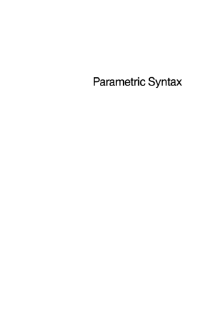 Imagen de portada: Parametric Syntax 1st edition 9783110130379