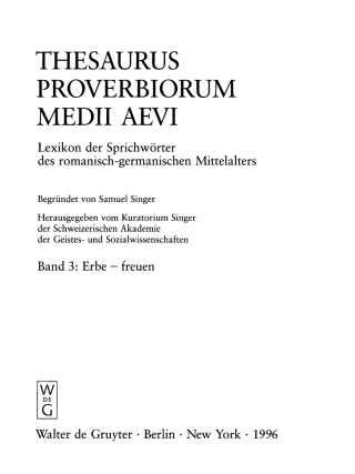 Cover image: Erbe - freuen 1st edition 9783110151084