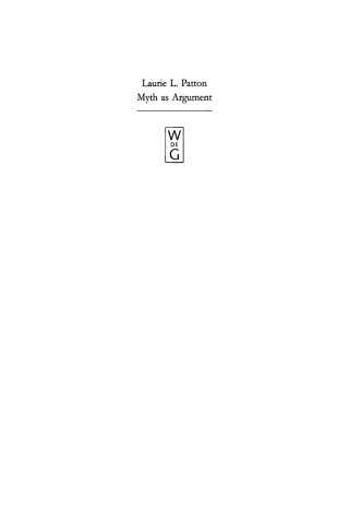 Cover image: Myth as Argument 1st edition 9783110138054